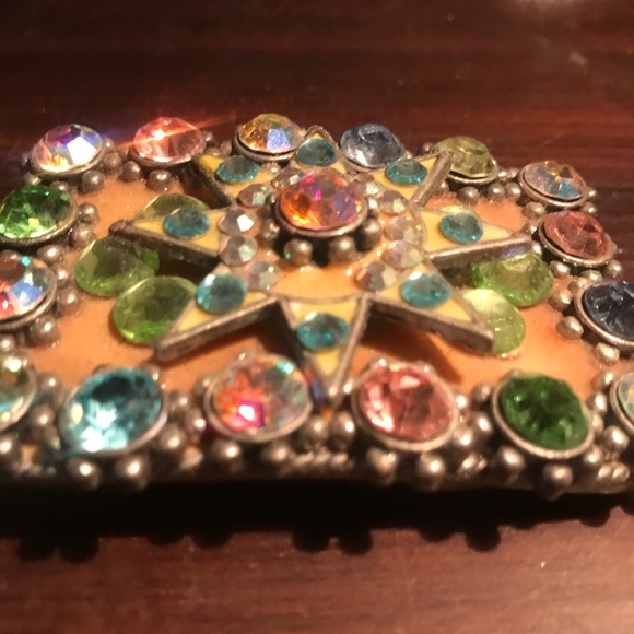 Multi color rhinestone crystals belt buckle - Picture 2 of 5
